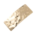 Elegant gold alloy hair clip with irregular hammered texture and geometric rectangular shape - Large Square Gold