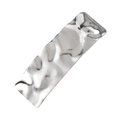 Minimalist silver rectangle hair clip with hammered texture and mirror finish - Medium Square Silver