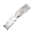 Minimalist silver wavy liquid metal hair clip with a stylish irregular geometry design - Small Square Silver