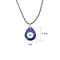 Colgante de ojo turco de cristal azul en forma de gota con cordón negro, 3x3,5 cm - Estilo Gota de Agua / 3x3.5cm / Azul