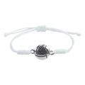 Handmade woven volleyball sports bracelet with white rope and silver alloy ball charm - White Cord Volleyball Style (6)