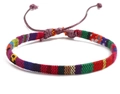 Handmade Bohemian woven cotton friendship bracelet with adjustable knot in multiple colors - BN-0162 - Pattern 4