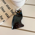Detailansicht einer süßen schwarzen Katzen-Haarklammer aus Acetat mit Marmor-Effekt - 3# Schwarze Katze (9cm)
