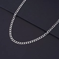 Polished silver Cuban link chain necklace for women featuring a minimalist metal design - Cuban Chain Style (NST-0072)