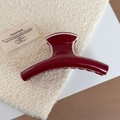 Close-up of a large dark red hair claw clip with elegant white lining and glossy finish - Hanger Style (4#) / 11.5cm / Burgundy
