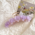 Pince à cheveux élégante muguet violet avec fleurs dépolies sur une base transparente - Grand / Mauve Clair