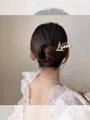 Eleganter Maiglöckchen-Haarstab aus Silber mit weißen Blumen für stilvolle Hochsteckfrisuren - Haarstab Rosa