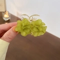 Pince à cheveux muguet exquise en vert herbe et finition transparente - Petit (5cm) / Vert