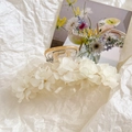 Elegant lily of the valley hair claw clip in cream white and amber for women's updos - Large / White