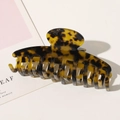 Klassische Haarklammer aus Acetat mit Leopardenmuster und Hochglanz-Finish - Leopard Dunkelkaffee