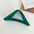 Grande molletta per capelli a triangolo verde smeraldo con finitura lucida e molla in metallo - Blu