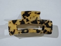 Rectangular tortoise shell acetate hair claw clip with leopard pattern for women - 10.5cm / Cream Tortoiseshell Style