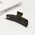 Tortoiseshell acetate shark hair claw clip in elegant black and yellow marble pattern - Black Yellow Stripes