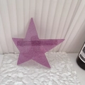 Dettaglio di una molletta a stella viola glitterata su base di vetro - Glitter Viola