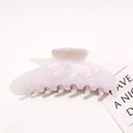 Detail of lavender acetate hair claw clip with marble texture for thick hair - Semi-circle