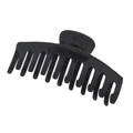Matte black large shark hair claw clip for women's thick hair styling in sleek finish - Bone Style Black