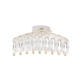 Minimalist large transparent hair claw clip with gold spring for hair styling - 11cm / Glossy Transparent Champagne