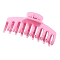 Matte pink large hair claw clip for women featuring a sturdy multi-tooth design for long hair - Matte Pink