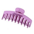 Matte purple large hair claw clip with multi-tooth design for women's hair styling - Matte Purple