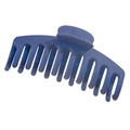 Matte dark blue large claw clip hair accessory with multi-tooth design for long hair - Matte Navy Blue