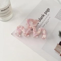 Pink marble acetate hair claw clip with elegant wavy design for a stylish look - Wave Shape (A5-33-15) / Light Purple Floral (A5-33-15)