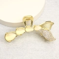 Pinza per capelli a coda di pesce dorata con pietre occhio di gatto e strass lucidi - Stile Strass Coda di Pesce