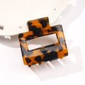 Klassieke haarklem met luipaardprint van acetaat in een minimalistisch hol rechthoekig model - Small Rechthoekig Donker Schildpad
