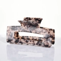 Minimalist square marble pattern tortoiseshell hair claw clip with cutout design - Large / Dark Leopard Print