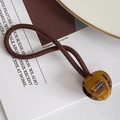 Élastique à cheveux fait main en résine ambrée avec inscription France artisanale - Imprimé Léopard Foncé