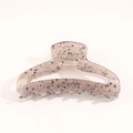 Large acetate hair claw clip with grey marble texture and gold metallic patterns - Light Gray