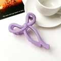 Elegant matte lavender butterfly hair claw clip for women on a decorative white desk - 10cm Bow - Matte Purple