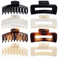 Set di 8 grandi mollette per capelli con finiture opache e tartarugate per donna - Set da 8 pezzi