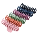 Detailed set of six large matte hair claw clips in various colors for thick hair - Multicolor Mixed 6pcs