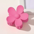 Close-up of a matte rose red flower hair claw clip with a high-quality PC resin finish - Rose Red
