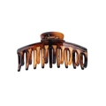 Classic amber tortoiseshell resin hair claw clip with strong metal spring for women - Dragon Bone Clip / Glossy Caramel