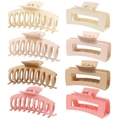 Set di 8 mollette per capelli opache in forme geometriche e colori Morandi - Stile 3 - 10.5cm