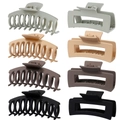 Set di 8 mollette grandi opache colori Morandi per capelli folti e acconciature chignon - Stile 4 - 10.5cm