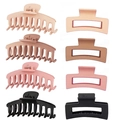 Set di 8 mollette per capelli opache con design curvi e rettangolari in colori assortiti - Stile 1 - 10.5cm