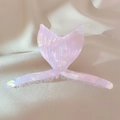 Pinza para el pelo de cola de sirena rosa iridiscente hecha de acetato fino - Púrpura Concha