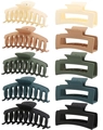 Lot de 10 pinces à cheveux mates en 5 couleurs aux designs rectangulaires et courbés - Couleurs Vives