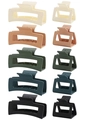 Lot de 10 pinces à cheveux mates aux couleurs Morandi, formes rectangulaires et carrées - Style Carré