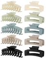 Lot de 10 pinces à cheveux mates aux couleurs Morandi et styles géométriques variés - Nuances de vert