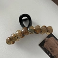 Grande molletta per capelli nera con cuori in marmo ambrato per acconciature eleganti - Grande Pinza per Capelli / Marrone
