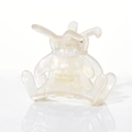 Dettaglio molletta per capelli a forma di coniglio in acetato perlato con collana di perle - Bianco Iridescente 4.8cm