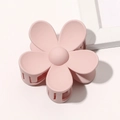 Matte pink flower hair claw clip with a five-petal design for a soft aesthetic look - Nude Pink