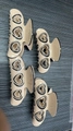 Set of four beige hollow heart hair claws with black borders in medium and large sizes - 8.1cm / Heart - Beige