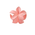 Close-up of pink matte plumeria flower hair claw clip with detailed petal texture - Pink 4cm