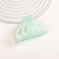 Elegant mint green acetate hair claw clip with marble texture for a secure updo hairstyle - Mint Green