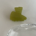 Elegant matcha green acetate hair claw clip with French lettering in a minimalist style - 5cm / Jelly Green