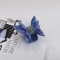 Elegant acetate butterfly hair claw clip with purple and blue fluid marble textures - Blue (8cmx6.8cm 28g)